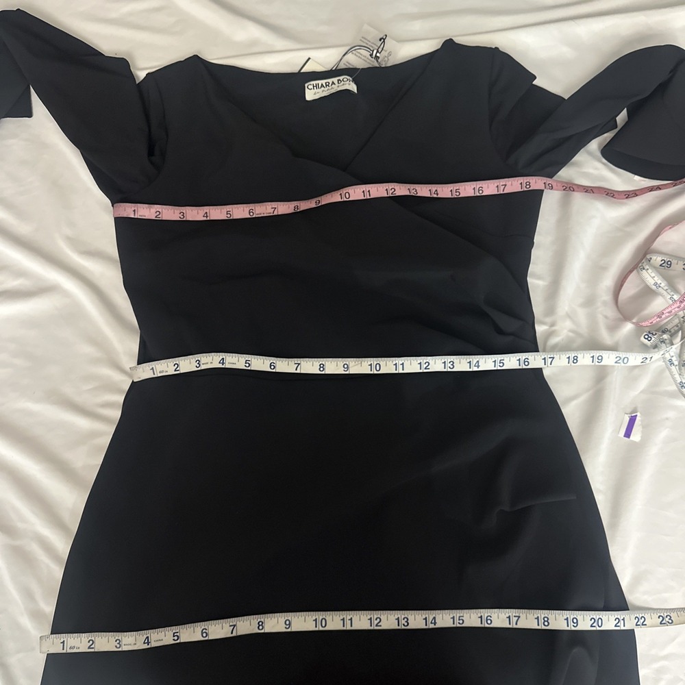 NWT $995 Chiara Boni La Petite Robe [ 52/ 16 ] Zalfa Ruched Gown in Black Q1257 - Picture 2 of 16